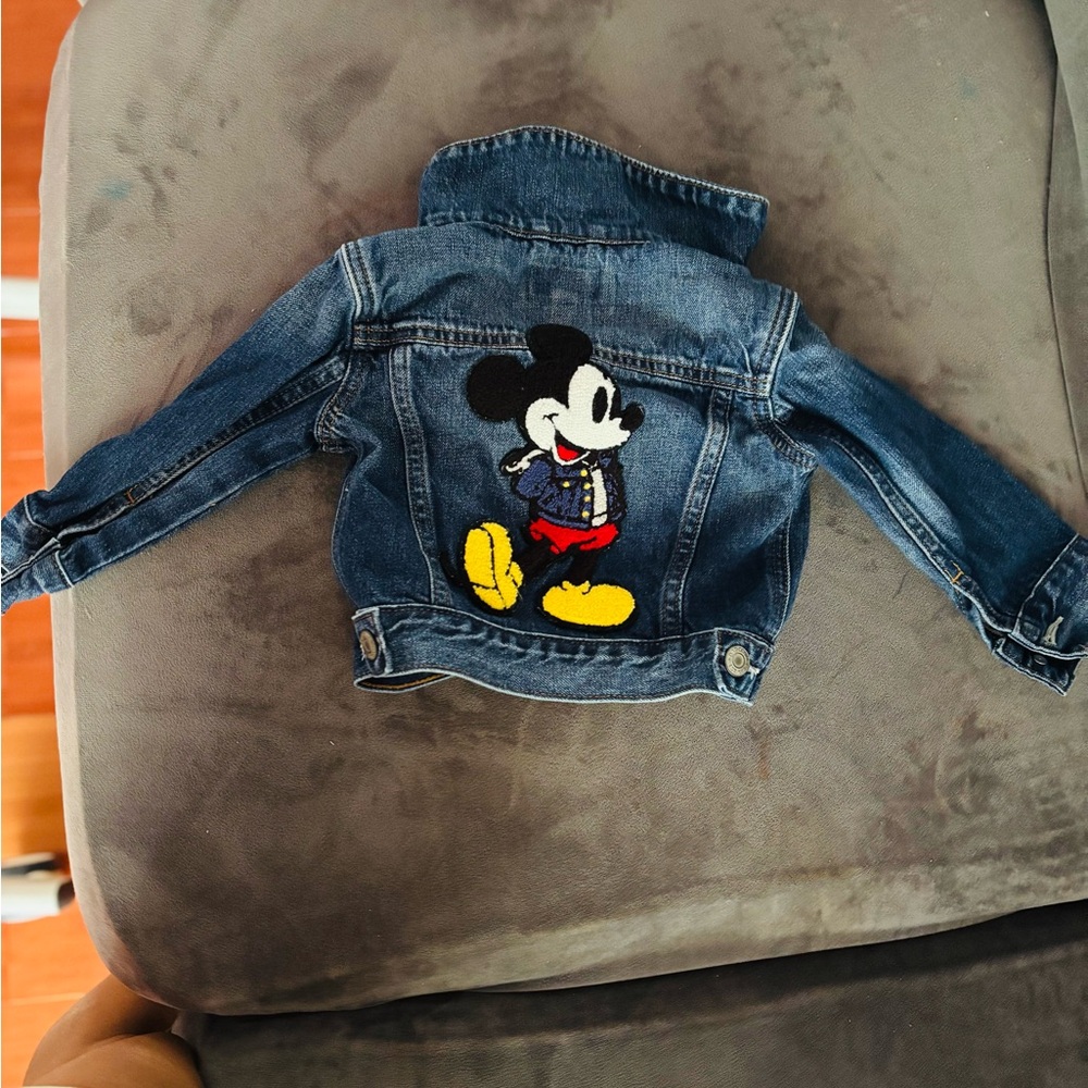GAP Kids Blue Jean Jacket with Mickey Mouse